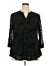 Timeson Black 3/4 Sleeve Blouse Size XXL - photo 1