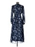 Hutch 100% Polyester Paisley Blue Casual Dress Size L (petite) - photo 2