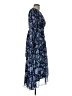 Hutch 100% Polyester Paisley Blue Casual Dress Size L (petite) - photo 4