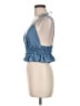 Sim & Sam 100% Cotton Blue Sleeveless Blouse Size M - photo 5