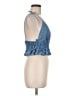 Sim & Sam 100% Cotton Blue Sleeveless Blouse Size M - photo 4