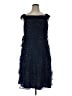 JS Collections 100% Polyester Solid Blue Cocktail Dress Size 16 - photo 1