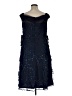 JS Collections 100% Polyester Solid Blue Cocktail Dress Size 16 - photo 2
