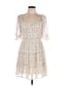 Blue Rain 100% Polyester Floral Ivory Blue Casual Dress Size L - photo 1