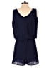 Leota Solid Blue Romper Size S - photo 2