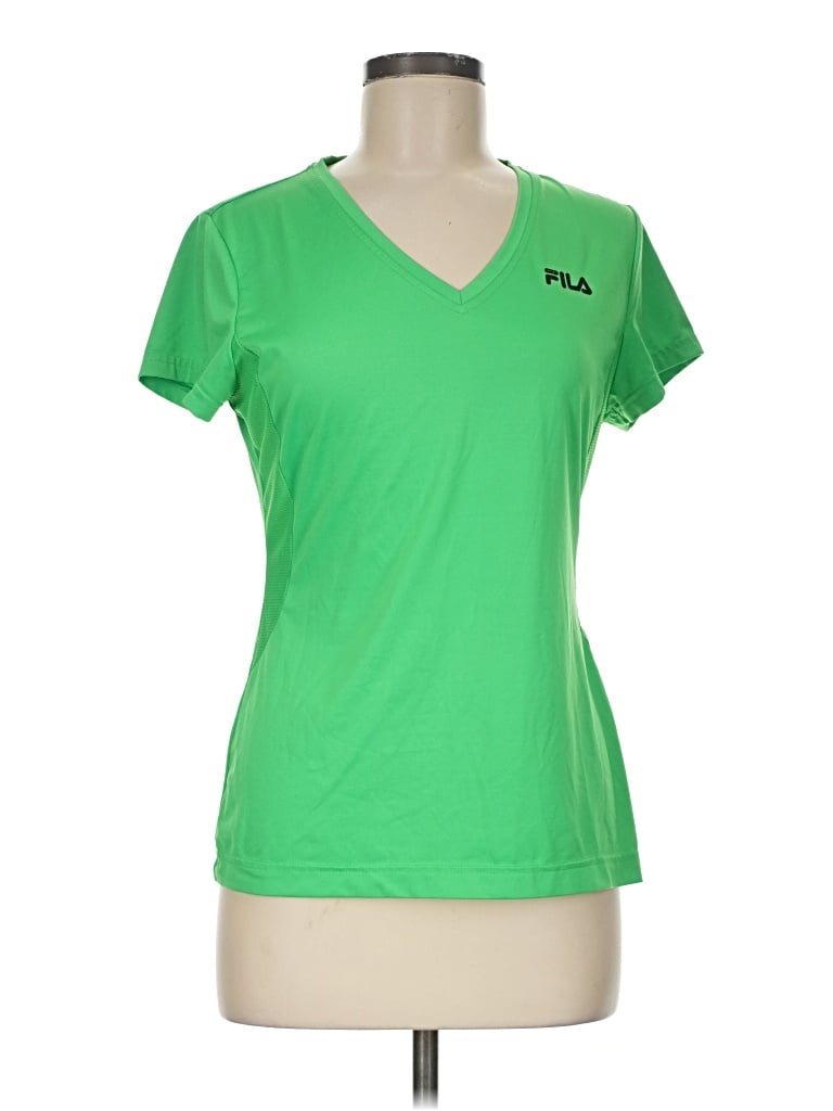 Pre-owned Fila Short Sleeve Polo Shirt In Green