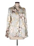 Zanella Floral Gold Silver Long Sleeve Blouse Size 6 - photo 1