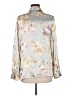 Zanella Floral Gold Silver Long Sleeve Blouse Size 6 - photo 2