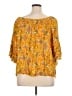 Cato 100% Rayon Yellow 3/4 Sleeve Blouse Size XL - photo 2