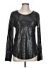 Vocal Metallic Silver Long Sleeve Top Size L - photo 1