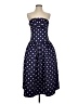 Self-Portrait 100% Polyester Polka Dots Blue Cocktail Dress Size 4 - photo 1