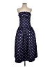 Self-Portrait 100% Polyester Polka Dots Blue Cocktail Dress Size 6 - photo 1