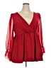 Torrid Red Long Sleeve Blouse Size 3X Plus (3) - photo 1