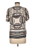 Hale Bob Print Tan Short Sleeve Blouse Size M - photo 2