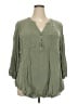 Torrid 100% Rayon Green 3/4 Sleeve Blouse Size 3X Plus (3) - photo 1