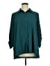 BLOOMCHIC Solid Teal 3/4 Sleeve Button-Down Shirt Size 14 - 16 - photo 1