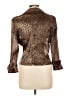 Cachet Metallic Brown Long Sleeve Blouse Size 10 - photo 2