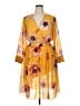 En Focus Studio 100% Polyester Print Yellow Casual Dress Size 14 - photo 1