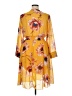 En Focus Studio 100% Polyester Print Yellow Casual Dress Size 14 - photo 2