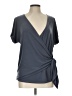 Ann Taylor Gray Short Sleeve Top Size L - photo 1