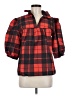 Unbranded 100% Polyester Plaid Red 3/4 Sleeve Blouse Size M - photo 1