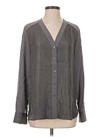 Vince. Long Sleeve Silk Top (view 1)