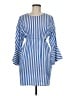 Zara Basic 100% Cotton Stripes Blue Casual Dress Size M - photo 1