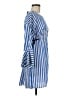 Zara Basic 100% Cotton Stripes Blue Casual Dress Size M - photo 4
