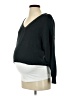 Angel Maternity 100% Cotton Black Gray Pullover Sweater Size XS - photo 1