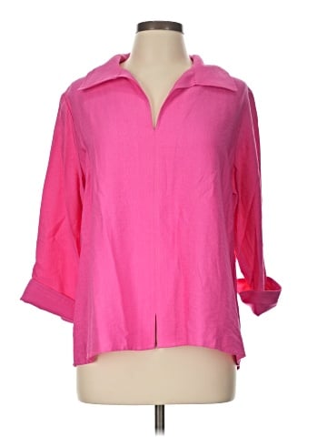 Boho Chic 3/4 Sleeve Button-Down Shirt (view 1)