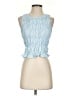 Beginning Boutique 100% Cotton Blue Sleeveless Blouse Size 4 - photo 1