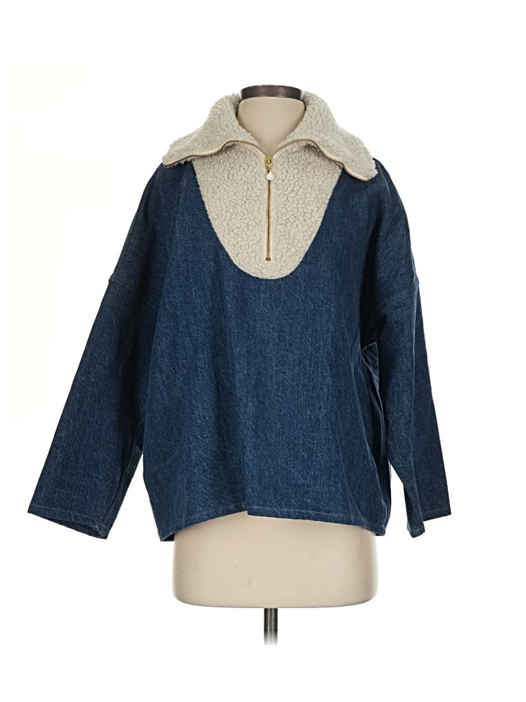 Pre-owned Assorted Brands Fleece Jacket In Blue