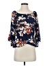 Papillon 100% Viscose Blue 3/4 Sleeve Blouse Size S - photo 1
