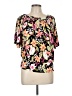 JM Collection Black Short Sleeve Blouse Size L (petite) - photo 1