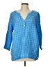 J.Jill 100% Cotton Blue 3/4 Sleeve Blouse Size L - photo 1