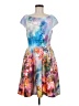 Betsey Johnson Floral Blue Cocktail Dress Size 6 - photo 1