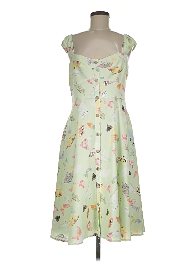 Pre-owned Slate & Willow Casual Dress In Green