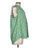 Doe & Rae 100% Polyester Polka Dots Green Sleeveless Blouse Size L - photo 4