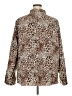 Chaps 100% Cotton Animal Print Brown Long Sleeve Blouse Size 3X - photo 2