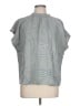 Lewit 100% Viscose Houndstooth Gray Short Sleeve Blouse Size L - photo 1