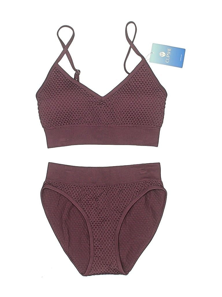 Pre-owned Cupshe Two Piece Swimsuit In Burgundy
