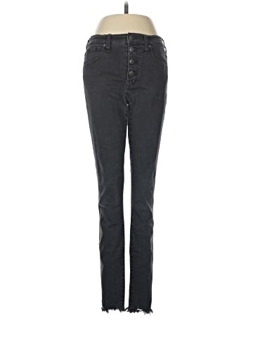 Madewell Tall 9" Mid-Rise Skinny Jeans in Berkeley Black: Button-Through Edition (view 1)