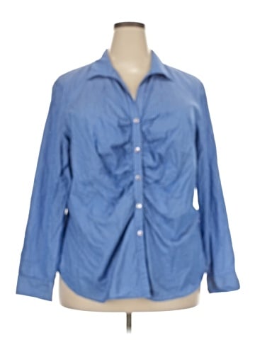 Lafayette 148 New York 3/4 Sleeve Button-Down Shirt (view 1)