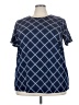 Jessica London 100% Polyester Argyle Blue Short Sleeve Top Size 22 - photo 1