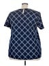 Jessica London 100% Polyester Argyle Blue Short Sleeve Top Size 22 - photo 2