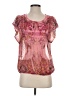 One World 100% Polyester Pink Short Sleeve Blouse Size S - photo 1