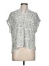 Ann Taylor LOFT 100% Polyester Animal Print Silver Short Sleeve Blouse Size L - photo 1
