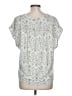Ann Taylor LOFT 100% Polyester Animal Print Silver Short Sleeve Blouse Size L - photo 2