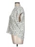 Ann Taylor LOFT 100% Polyester Animal Print Silver Short Sleeve Blouse Size L - photo 5