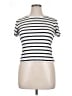 Cyrus Stripes Silver Short Sleeve Turtleneck Size XL - photo 1